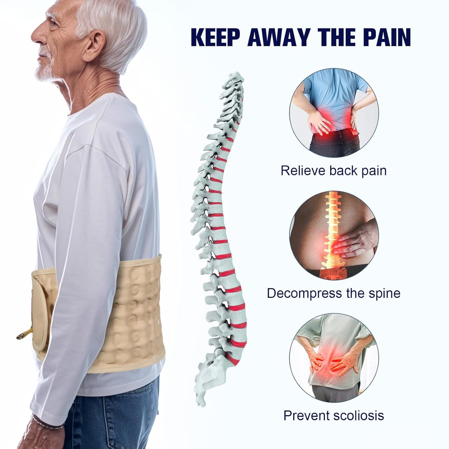 Lower Back Pain Relief | Electric Inflatable Decompression Back Belt
