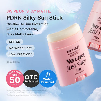 Medicube PDRN Silky Sunscreen Stick SPF 50+ – No White Cast, 20g