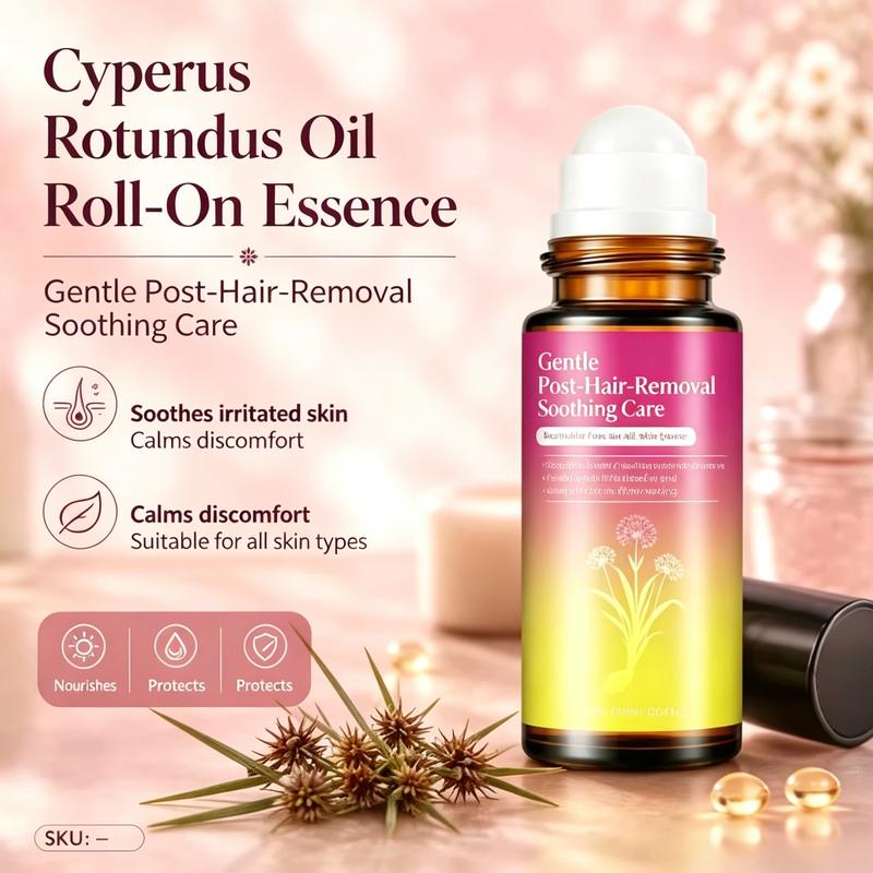 Cyperus Rotundus Oil Roll-On Essence (60ml) – Botanical Post-Shave & Post-Wax Soothing Serum