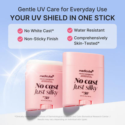 Medicube PDRN Silky Sunscreen Stick SPF 50+ – No White Cast, 20g