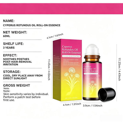 Cyperus Rotundus Oil Roll-On Essence (60ml) – Botanical Post-Shave & Post-Wax Soothing Serum